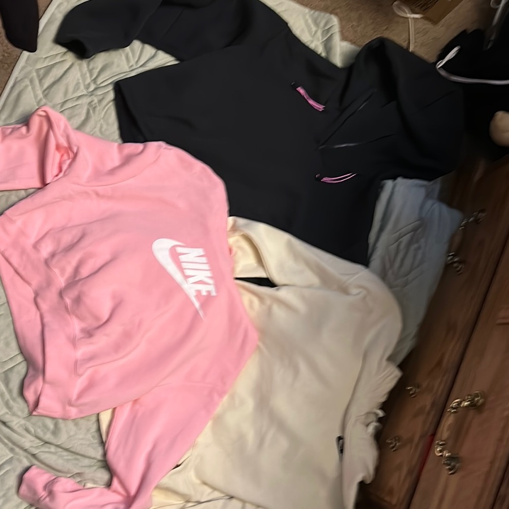 Nike Black, Pink, and Cream Hoodies